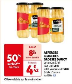 D'aucy - Asperges Blanches Grosses offre à 5,89€ sur Auchan Supermarché