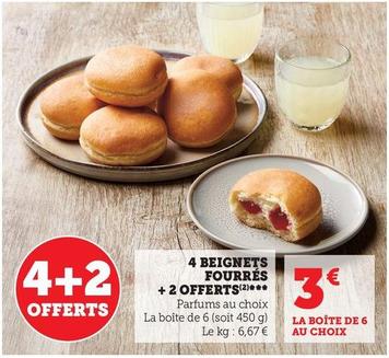 4 Beignets Fourres + 2 Offerts  offre à 3€ sur Super U