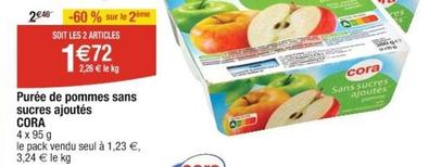 Cora - Purée De Pommes Sans Sucres Ajoutés offre à 1,23€ sur Cora