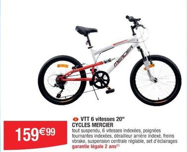 Mercier - 6 Vitesses 20" Cycles offre à 159,99€ sur Cora