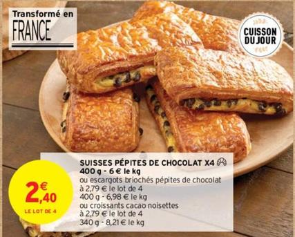 Suisses Pépites De Chocolat X4 offre à 2,4€ sur Intermarché Contact