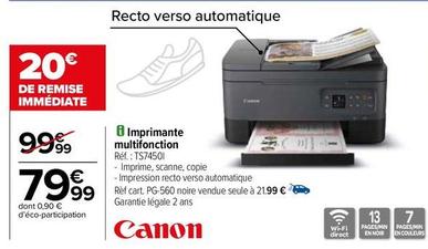 Canon - Imprimante Multifonction offre à 79,99€ sur Carrefour