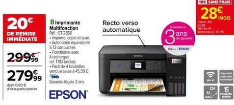 Epson - Imprimante Multifonction offre à 279,99€ sur Carrefour