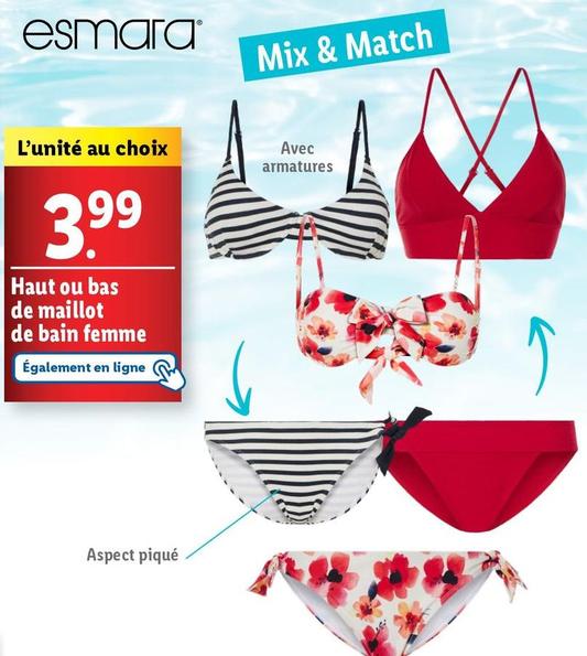 Esmara - Haut Ou Bas De Maillot De Bain Femme offre à 3,99€ sur Lidl