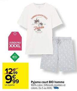 Bio Homme - Pyjama Court offre à 9,99€ sur Carrefour