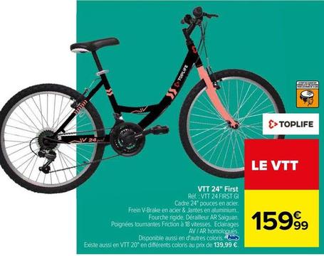Vtt 24" First offre à 159,99€ sur Carrefour