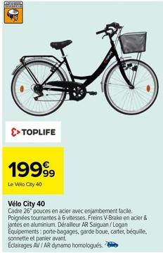 Toplife - Vélo City 40 offre à 199,99€ sur Carrefour