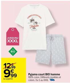 Pyjama Court Bio Homme offre à 9,99€ sur Carrefour