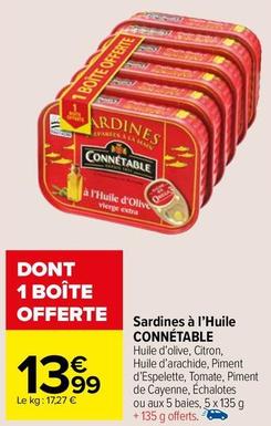 Connetable - Sardines À L'huile offre à 13,99€ sur Carrefour Drive