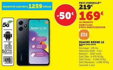 Xiaomi - Redmi 12 5g offre à 169€ sur Super U