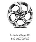 Jante Alliage 16" 52910J7700pac offre sur KIA