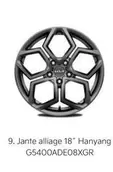 Jante Alliage 18" Hanyang G5400ADE08XGR offre sur KIA