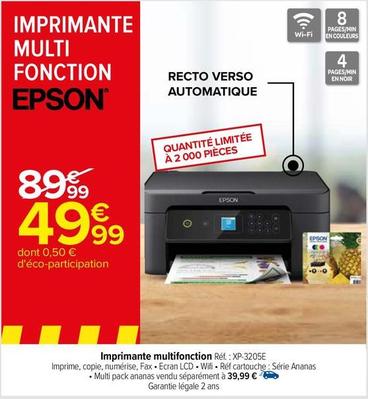 Epson - Imprimante Multifonction Xp3205 offre à 49,99€ sur Carrefour Express