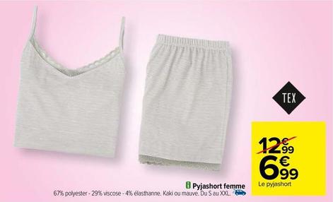 Tex - Pyjashort Femme offre à 6,99€ sur Carrefour Contact