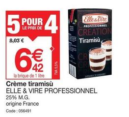 Elle & Vire - Crème Tiramisù offre à 6,42€ sur Promocash