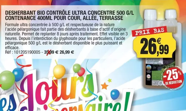 Desherbant Bio Contrôle Ultra Concentre  offre à 26,99€ sur Outiror