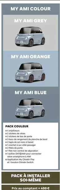 Pack Couleur : My Ami Grey , My Ami Orange , My Ami Blue  offre sur Citroën