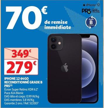 Apple - Iphone 12 64GO Reconditionné Grade B PRS offre à 279€ sur Auchan Hypermarché