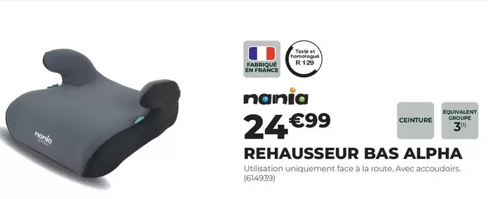 Rehausseur Bas Alpha offre à 24,99€ sur Feu Vert