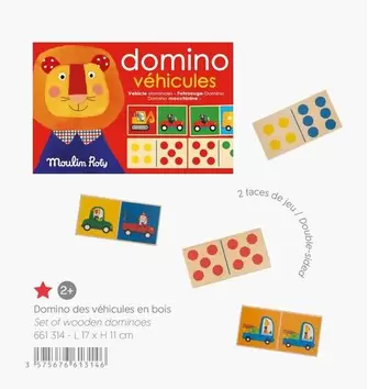 Moulin Roty - Domino Des Véhicules En Bois offre sur Moulin Roty