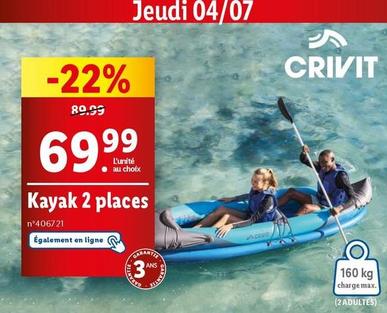 Crivit - Kayak 2 Places offre à 69,99€ sur Lidl
