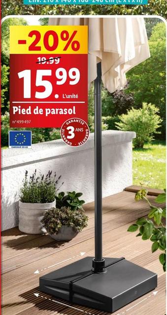 Pied De Parasol offre à 15,99€ sur Lidl