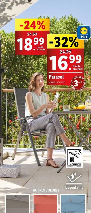 Parasol offre à 16,99€ sur Lidl