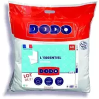 DODO Lot de 2 Oreillers Médium - L'ESSENTIEL - 60x60 cm - 100% Polyester offre à 14,49€ sur Cdiscount