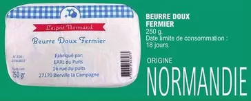 Beurre Doux Fermier  offre sur E.Leclerc