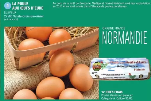 La Poule Aux Oeufs D'Eure - 12 Oeufs Frais offre sur E.Leclerc