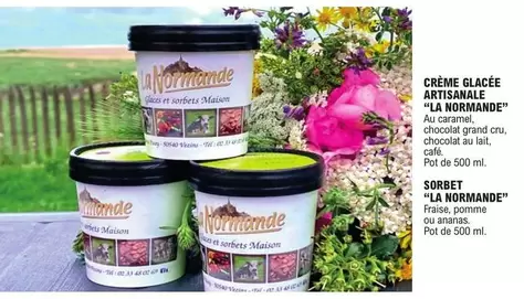 La Normande - Crème Glacée Artisanale , Sorbet offre sur E.Leclerc