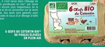 6 Oeufs Du Cotentin Bio De Poules Elevees En Plein Air  offre sur E.Leclerc