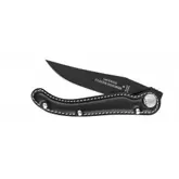 Couteau de poche Baroudeur Laguiole lame noire manche cuir offre à 199€ sur La Grande Coutellerie