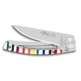 Couteau de poche Liner Lock Le Thiers® manche bayadère blanc offre à 72€ sur La Grande Coutellerie