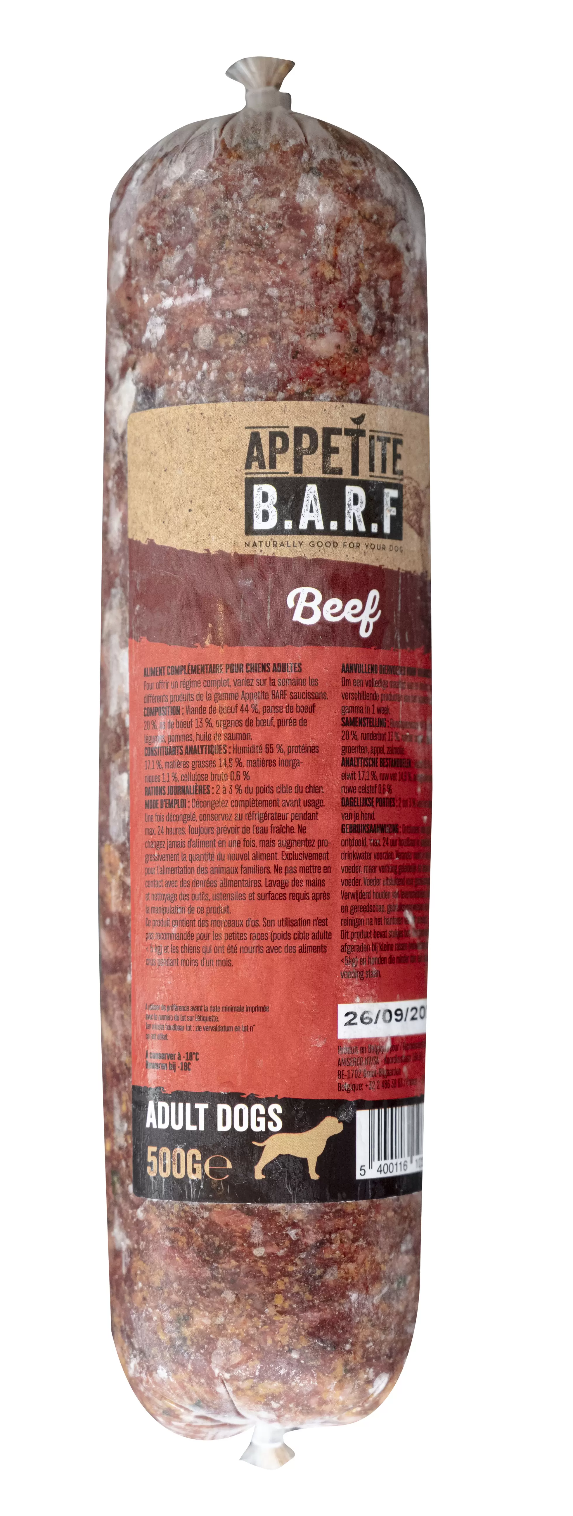 B.a.r.f saucisson | au bœuf | chien | 500g offre à 3,19€ sur Tom&Co