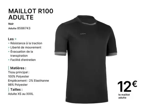 Xs - Maillot R100 Adulte offre à 12€ sur Decathlon