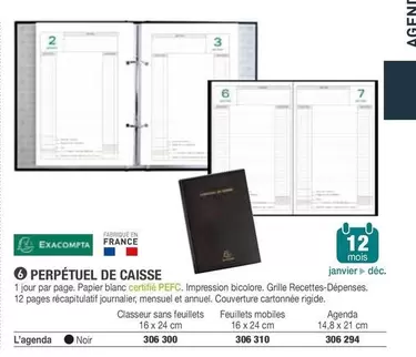 Exacompta - Perpetuel De Caisse offre sur Hyperburo