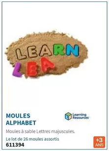 Learning Resources - Moules Alphabet offre sur Hyperburo