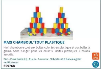 Maxi Chamboul'Tout Plastique offre sur Hyperburo