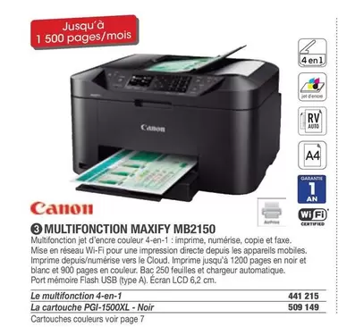 Canon - Multifonction Maxify MB2150 offre sur Hyperburo