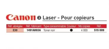 Canon - Laser - Pour Copieurs offre sur Hyperburo