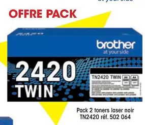 Brother - Pack 2 Toners Laser Noir TN2420 RF 502 0.64 offre sur Hyperburo