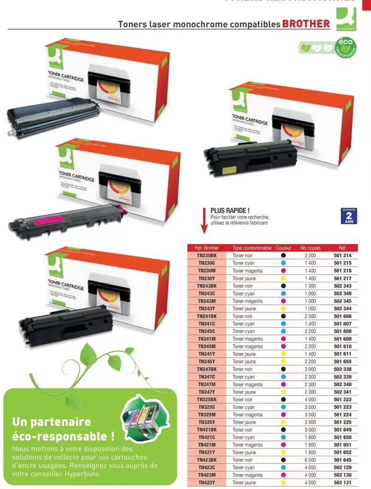 Brother - Toners Laser Monochrome Compatibles offre sur Hyperburo