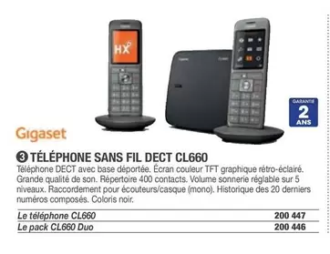 Gigaset - Telephone Sans Fil CDect CL660 offre sur Hyperburo