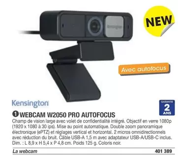 Kensington - Webcam W2050 Pro Autofocus offre sur Hyperburo