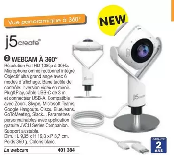 J5create - Webcam À 360° offre sur Hyperburo