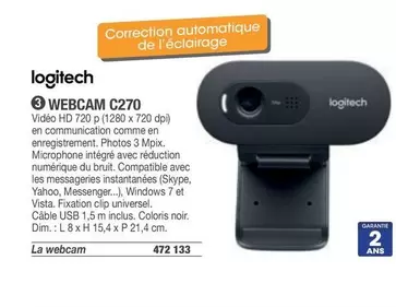 Logitech - Webcam C270 offre sur Hyperburo