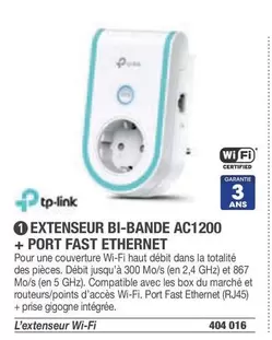 Tp-Link - Extenseur Bi-Bande Ac1200 + Port Fast Ethernet offre sur Hyperburo