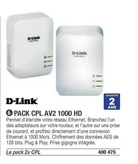 D-Link - Pack Cpl Av2 1000 Hd offre sur Hyperburo