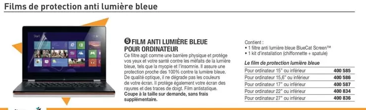 Film Anti Lumière Bleue Pour Ordinateur offre sur Hyperburo